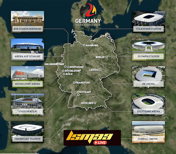 10 สนามแข่ง Euro 2024 stadiums